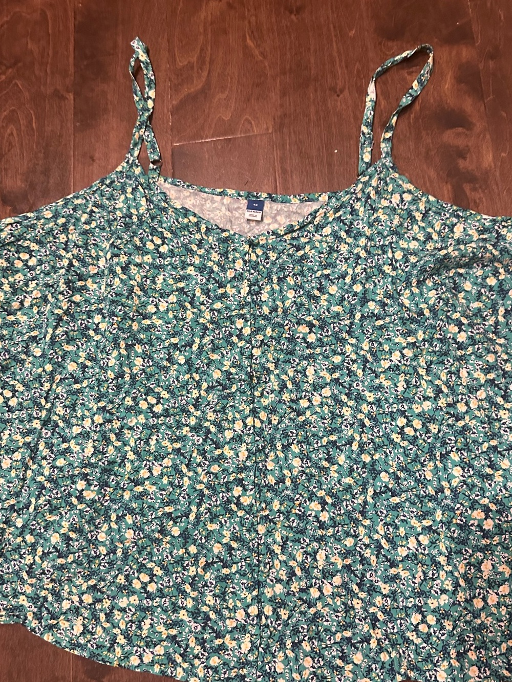 Old Navy Teal Floral Spaghetti Strap Cami